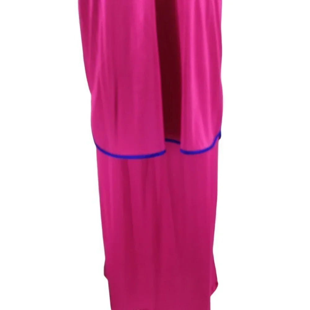 Vintage Pajama Chemise Cover Up Set Size M Pink Satin 80s Top Pajamas Nightgown